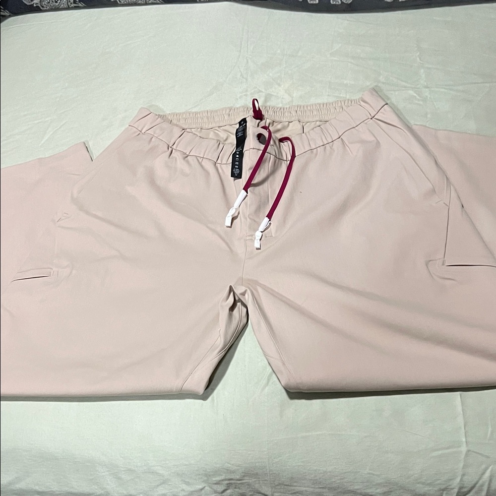 lululemon athletica Beige Joggers with Red Drawstring